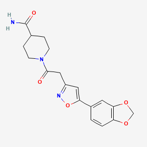 1-(2-(5-(Benzo[d][1,3]dioxol-5-yl)isoxazol-3-yl)acetyl)piperidine-4-carboxamide