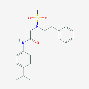 molecular formula C20H26N2O3S B296298 N-(4-isopropylphenyl)-2-[(methylsulfonyl)(2-phenylethyl)amino]acetamide 