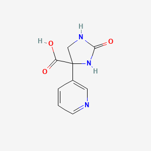 molecular formula C9H9N3O3 B2962980 2-Oxo-4-pyridin-3-ylimidazolidine-4-carboxylic acid CAS No. 2248285-35-8