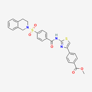 Methyl 4-[2-[[4-(3,4-dihydro-1H-isoquinolin-2-ylsulfonyl)benzoyl]amino]-1,3-thiazol-4-yl]benzoate