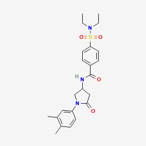 4-(N,N-diethylsulfamoyl)-N-(1-(3,4-dimethylphenyl)-5-oxopyrrolidin-3-yl)benzamide