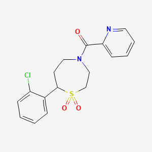 (7-(2-Chlorophenyl)-1,1-dioxido-1,4-thiazepan-4-yl)(pyridin-2-yl)methanone