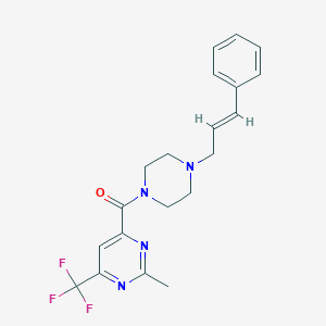 [2-Methyl-6-(trifluoromethyl)pyrimidin-4-yl]-[4-[(E)-3-phenylprop-2-enyl]piperazin-1-yl]methanone