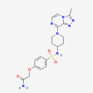 molecular formula C19H23N7O4S B2962992 2-(4-(N-(1-(3-甲基-[1,2,4]三唑并[4,3-a]哒嗪-8-基)哌啶-4-基)磺酰胺基)苯氧基)乙酰胺 CAS No. 2034461-90-8