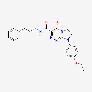 molecular formula C24H27N5O3 B2962994 8-(4-乙氧基苯基)-4-氧代-N-(4-苯基丁-2-基)-4,6,7,8-四氢咪唑并[2,1-c][1,2,4]三嗪-3-甲酰胺 CAS No. 946361-74-6