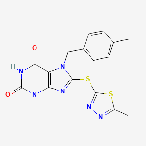 3-Methyl-7-[(4-methylphenyl)methyl]-8-[(5-methyl-1,3,4-thiadiazol-2-yl)sulfanyl]purine-2,6-dione