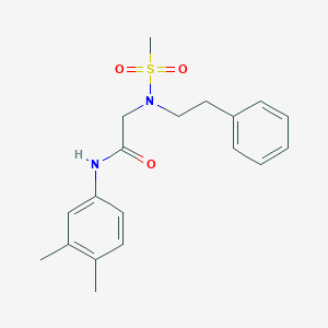 molecular formula C19H24N2O3S B296300 N-(3,4-dimethylphenyl)-2-[(methylsulfonyl)(2-phenylethyl)amino]acetamide 