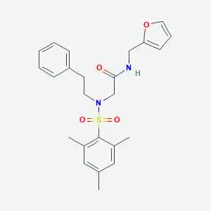 molecular formula C24H28N2O4S B296301 N-(2-furylmethyl)-2-[(mesitylsulfonyl)(2-phenylethyl)amino]acetamide 