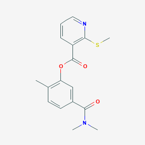 molecular formula C17H18N2O3S B2963011 5-(Dimethylcarbamoyl)-2-methylphenyl 2-(methylsulfanyl)pyridine-3-carboxylate CAS No. 1428096-89-2
