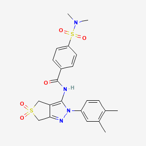 N-[2-(3,4-dimethylphenyl)-5,5-dioxo-4,6-dihydrothieno[3,4-c]pyrazol-3-yl]-4-(dimethylsulfamoyl)benzamide
