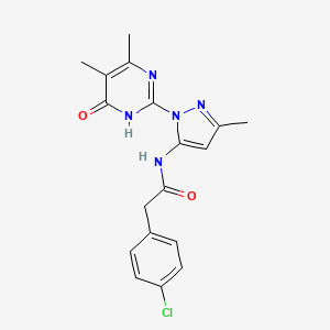 2-(4-chlorophenyl)-N-(1-(4,5-dimethyl-6-oxo-1,6-dihydropyrimidin-2-yl)-3-methyl-1H-pyrazol-5-yl)acetamide