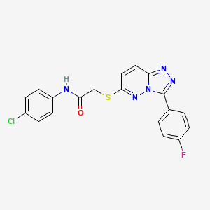 molecular formula C19H13ClFN5OS B2963022 N-(4-chlorophenyl)-2-((3-(4-fluorophenyl)-[1,2,4]triazolo[4,3-b]pyridazin-6-yl)thio)acetamide CAS No. 852373-89-8