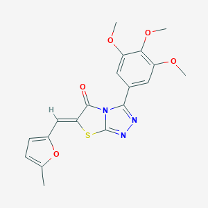 molecular formula C19H17N3O5S B296303 6-[(5-methyl-2-furyl)methylene]-3-(3,4,5-trimethoxyphenyl)[1,3]thiazolo[2,3-c][1,2,4]triazol-5(6H)-one 