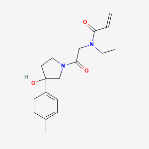 molecular formula C18H24N2O3 B2963031 N-Ethyl-N-[2-[3-hydroxy-3-(4-methylphenyl)pyrrolidin-1-yl]-2-oxoethyl]prop-2-enamide CAS No. 2361769-26-6