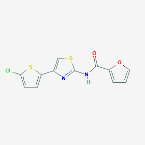 molecular formula C12H7ClN2O2S2 B2963034 N-[4-(5-chlorothiophen-2-yl)-1,3-thiazol-2-yl]furan-2-carboxamide CAS No. 476208-89-6