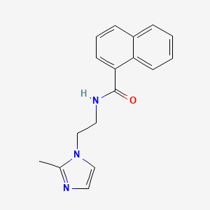 molecular formula C17H17N3O B2963035 N-(2-(2-methyl-1H-imidazol-1-yl)ethyl)-1-naphthamide CAS No. 1286725-77-6