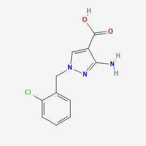 molecular formula C11H10ClN3O2 B2963037 3-amino-1-(2-chlorobenzyl)-1H-pyrazole-4-carboxylic acid CAS No. 1856071-76-5