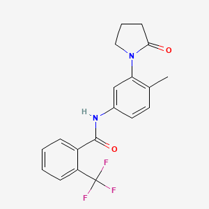 molecular formula C19H17F3N2O2 B2963042 N-(4-methyl-3-(2-oxopyrrolidin-1-yl)phenyl)-2-(trifluoromethyl)benzamide CAS No. 941957-23-9