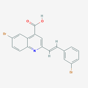6-Bromo-2-[2-(3-bromophenyl)ethenyl]quinoline-4-carboxylic acid