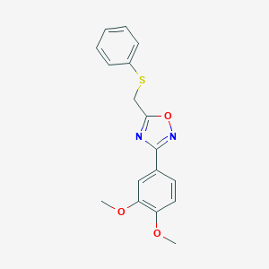 molecular formula C17H16N2O3S B296305 3-(3,4-Dimethoxy-phenyl)-5-phenylsulfanylmethyl-[1,2,4]oxadiazole 