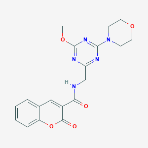 molecular formula C19H19N5O5 B2963050 N-((4-methoxy-6-morpholino-1,3,5-triazin-2-yl)methyl)-2-oxo-2H-chromene-3-carboxamide CAS No. 2034541-13-2