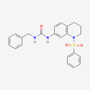 molecular formula C23H23N3O3S B2963053 1-Benzyl-3-(1-(phenylsulfonyl)-1,2,3,4-tetrahydroquinolin-7-yl)urea CAS No. 1203166-23-7