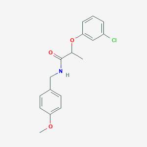 molecular formula C17H18ClNO3 B296306 2-(3-chlorophenoxy)-N-(4-methoxybenzyl)propanamide 