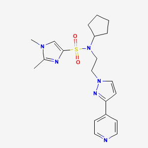 N-cyclopentyl-1,2-dimethyl-N-(2-(3-(pyridin-4-yl)-1H-pyrazol-1-yl)ethyl)-1H-imidazole-4-sulfonamide
