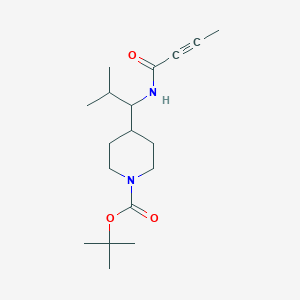 molecular formula C18H30N2O3 B2963083 Tert-butyl 4-[1-(but-2-ynoylamino)-2-methylpropyl]piperidine-1-carboxylate CAS No. 2411307-32-7