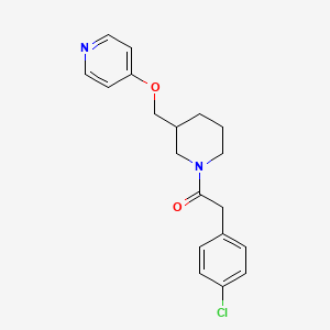 molecular formula C19H21ClN2O2 B2963087 2-(4-Chlorophenyl)-1-[3-(pyridin-4-yloxymethyl)piperidin-1-yl]ethanone CAS No. 2379975-57-0