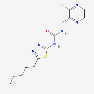molecular formula C13H17ClN6OS B2963088 1-[(3-Chloropyrazin-2-yl)methyl]-3-(5-pentyl-1,3,4-thiadiazol-2-yl)urea CAS No. 2249127-07-7