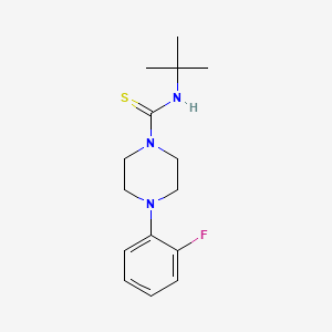 molecular formula C15H22FN3S B2963093 ((Tert-butyl)amino)(4-(2-fluorophenyl)piperazinyl)methane-1-thione CAS No. 1024126-83-7