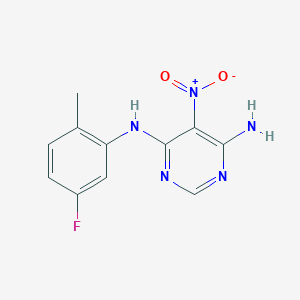 molecular formula C11H10FN5O2 B2963096 N-(5-fluoro-2-methylphenyl)-5-nitropyrimidine-4,6-diamine CAS No. 450345-35-4