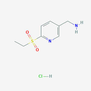 molecular formula C8H13ClN2O2S B2963103 (6-(Ethylsulfonyl)pyridin-3-yl)methanamine hydrochloride CAS No. 1817776-68-3