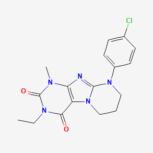 9-(4-chlorophenyl)-3-ethyl-1-methyl-6,7,8,9-tetrahydropyrimido[2,1-f]purine-2,4(1H,3H)-dione