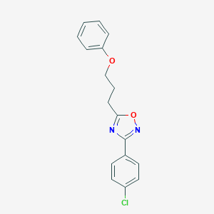 molecular formula C17H15ClN2O2 B296311 3-(4-Chlorophenyl)-5-(3-phenoxypropyl)-1,2,4-oxadiazole 