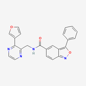 molecular formula C23H16N4O3 B2963113 N-((3-(呋喃-3-基)吡嗪-2-基)甲基)-3-苯基苯并[c]异恶唑-5-甲酰胺 CAS No. 2034500-60-0