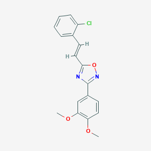 molecular formula C18H15ClN2O3 B296312 5-[(E)-2-(2-chlorophenyl)ethenyl]-3-(3,4-dimethoxyphenyl)-1,2,4-oxadiazole 