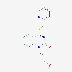 molecular formula C17H21N3O2S B2963122 1-(3-hydroxypropyl)-4-((pyridin-2-ylmethyl)thio)-5,6,7,8-tetrahydroquinazolin-2(1H)-one CAS No. 899743-38-5