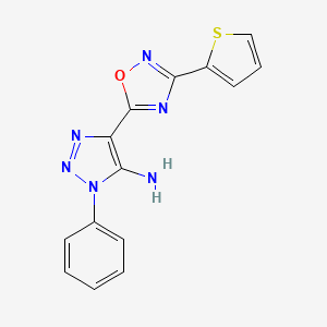1-phenyl-4-(3-(thiophen-2-yl)-1,2,4-oxadiazol-5-yl)-1H-1,2,3-triazol-5-amine