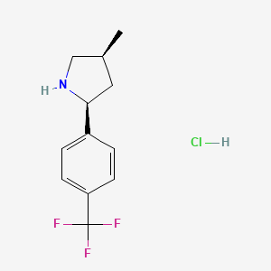 molecular formula C12H15ClF3N B2963124 (2S,4S)-4-Methyl-2-[4-(trifluoromethyl)phenyl]pyrrolidine;hydrochloride CAS No. 2445749-50-6