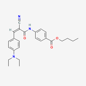 molecular formula C25H29N3O3 B2963126 Butyl 4-[[(Z)-2-cyano-3-[4-(diethylamino)phenyl]prop-2-enoyl]amino]benzoate CAS No. 379714-47-3