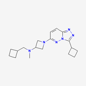 molecular formula C18H26N6 B2963131 1-{3-环丁基-[1,2,4]三唑并[4,3-b]哒嗪-6-基}-N-(环丁基甲基)-N-甲基氮杂环丁烷-3-胺 CAS No. 2198495-57-5