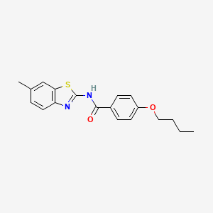 molecular formula C19H20N2O2S B2963134 4-butoxy-N-(6-methyl-1,3-benzothiazol-2-yl)benzamide CAS No. 313496-65-0