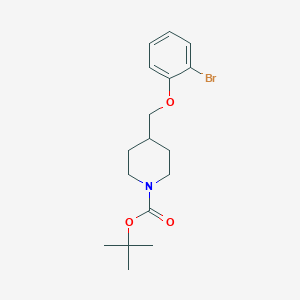 molecular formula C17H24BrNO3 B2963138 叔丁基 4-(2-溴苯氧甲基)哌啶-1-甲酸酯 CAS No. 2288709-83-9