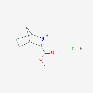 molecular formula C8H14ClNO2 B2963140 甲基 2-氮杂双环[2.2.1]庚烷-3-羧酸盐盐酸盐 CAS No. 88259-98-7