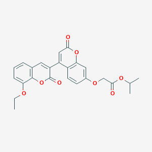 molecular formula C25H22O8 B2963141 甲基乙基 2-[4-(8-乙氧基-2-氧代色烯-3-基)-2-氧代色烯-7-氧基]乙酸酯 CAS No. 896035-71-5