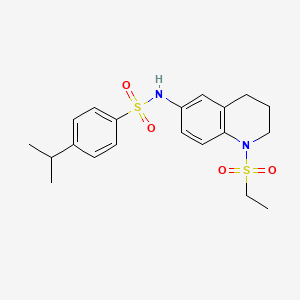 molecular formula C20H26N2O4S2 B2963148 N-(1-(ethylsulfonyl)-1,2,3,4-tetrahydroquinolin-6-yl)-4-isopropylbenzenesulfonamide CAS No. 941949-86-6