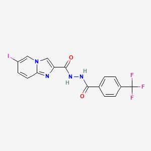 molecular formula C16H10F3IN4O2 B2963153 6-iodo-N'-[4-(trifluoromethyl)benzoyl]imidazo[1,2-a]pyridine-2-carbohydrazide CAS No. 860787-45-7