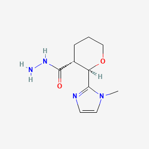 molecular formula C10H16N4O2 B2963157 rac-(2R,3R)-2-(1-methyl-1H-imidazol-2-yl)oxane-3-carbohydrazide, trans CAS No. 1969288-52-5